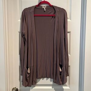 Open front cardigan, size M. Logo by Lori Goldstein.